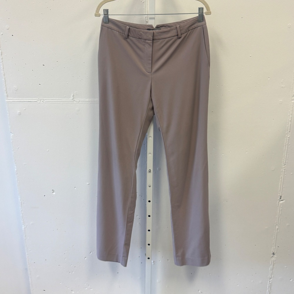 Ann Taylor Mauve Taupe Wool Blend Straight Leg Dress Pants Size 4 Career Classic